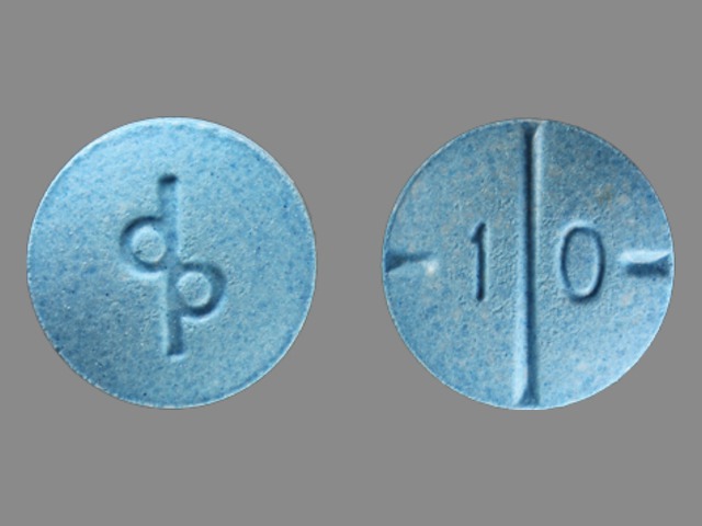 blue round Pill with imprint 1 0 dp tablet for treatment of with Adverse Re...