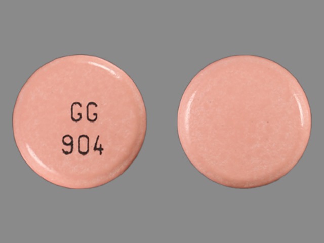 pink round Pill with imprint gg 904 tablet, film coated, extended release f...