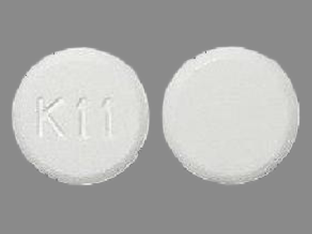 white round Pill with imprint k 11 tablet, film coated for treatment of Pre...