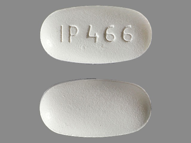 white oval Pill with imprint ip 466 tablet for treatment of with Adverse Re...
