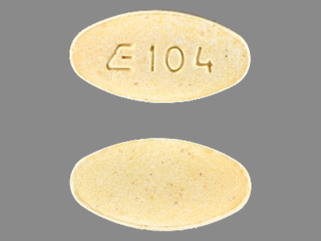 oval yellow e104 Images - lisinopril - NDC ndc