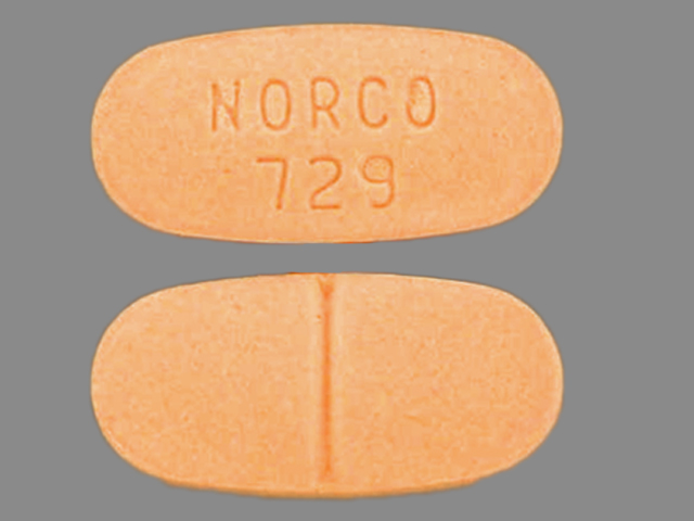 Oval Orange Norco 729 Images Norco Hydrocodone Bitatrate And Acetaminophen Ndc 539