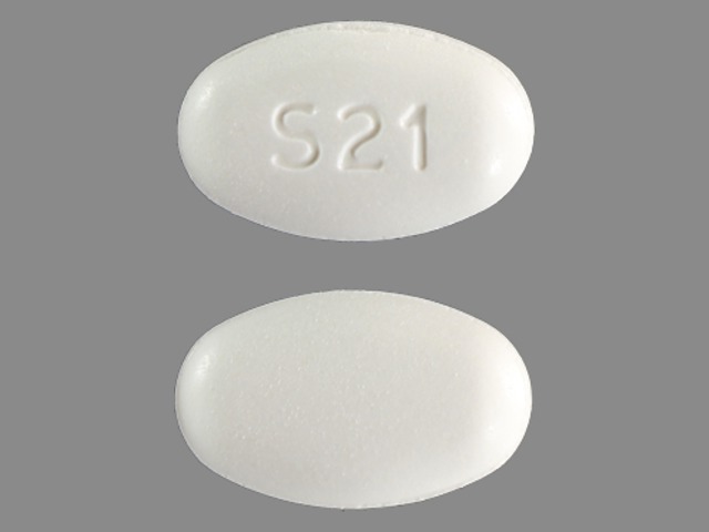 white oval Pill with imprint s21 tablet for treatment of with Adverse React...