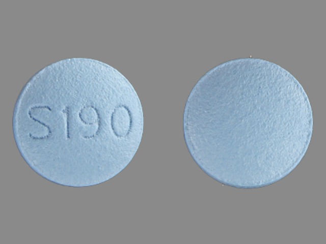 blue round Pill with imprint s190 tablet
